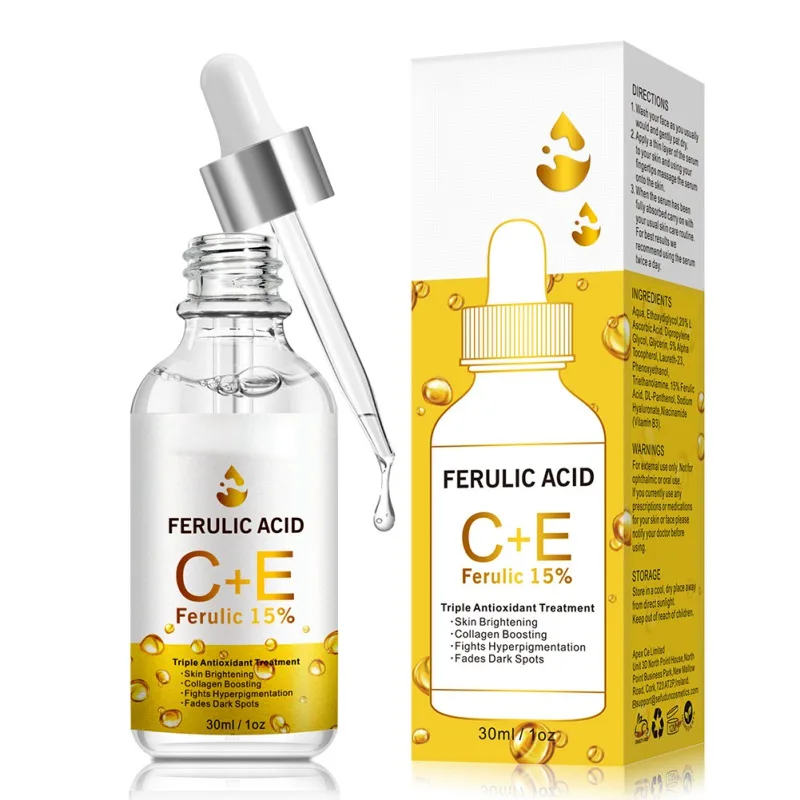 

30ml Ferulic Acid Face Serum Plant Extract Cruelty Free Nicotinamide Anti-Aging Moisturizing Essence Skin Face Care