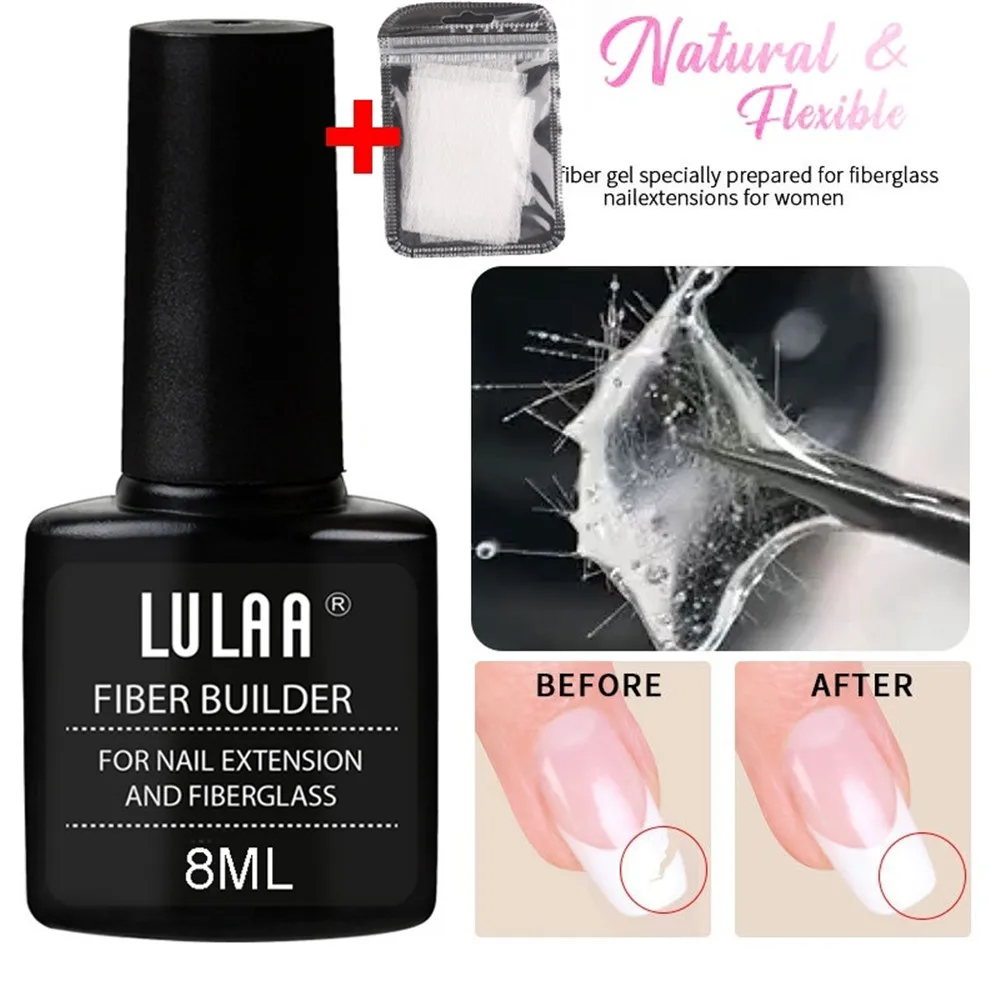 1 комплект клея для наращивания ногтей + 10 шт. стекловолокна (Стекловолоконные