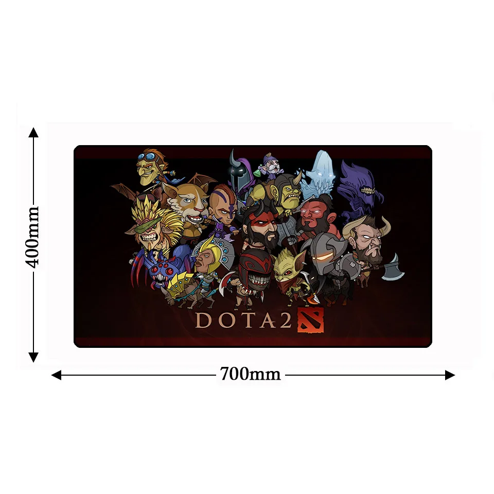 Игровой коврик для мыши DOTA 2 700*400 мм XL большой с закругленными краями резиновый
