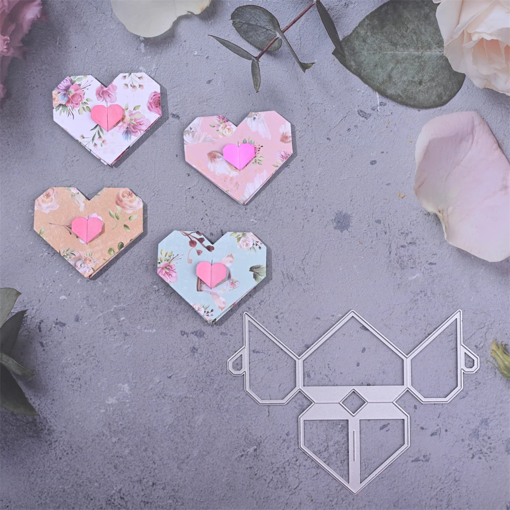 

InLoveArts Fold Heart Metal Cutting Dies Loving For Scrapbooking Stencils DIY Album Cards Decoration Embossing Folder Die Cut