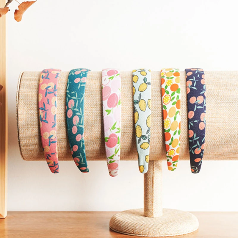 Модные обручи для волос с цветочным принтом покрытые тканью женщин и девочек