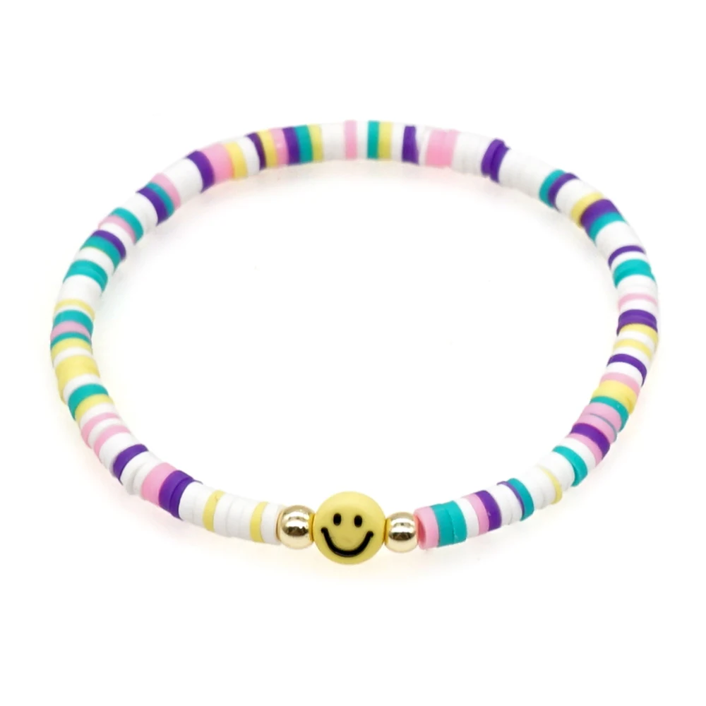 Go2BoHo смайлик браслет из полимерной глины ручной работы модные украшения бисера