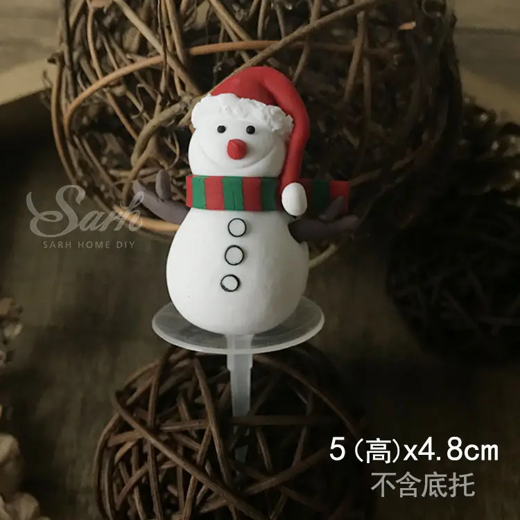 Snowman Санта-Клаус, лось, снеговик, рождественские топперы для торта, дерево, олень, обувь, украшения на год, вечерние принадлежности для выпечки, подарки для детей - Цвет: Snowman