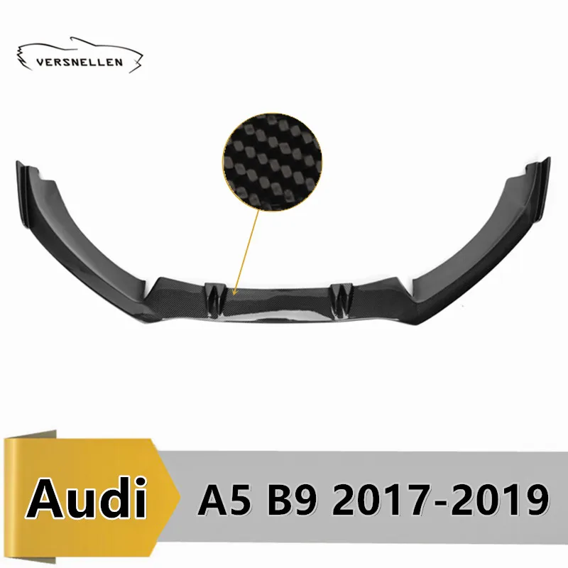 

Front Bumper Lip Spoiler Splitters for Audi A5 B9 Sline S5 Sedan Coupe Convertible 2017 2018 2019 Front Chin Cover Carbon Fiber