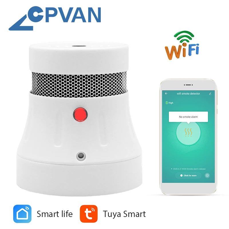 CPvan Tuya пожарная сигнализация высокой чувствительности Wi Fi детектор дыма
