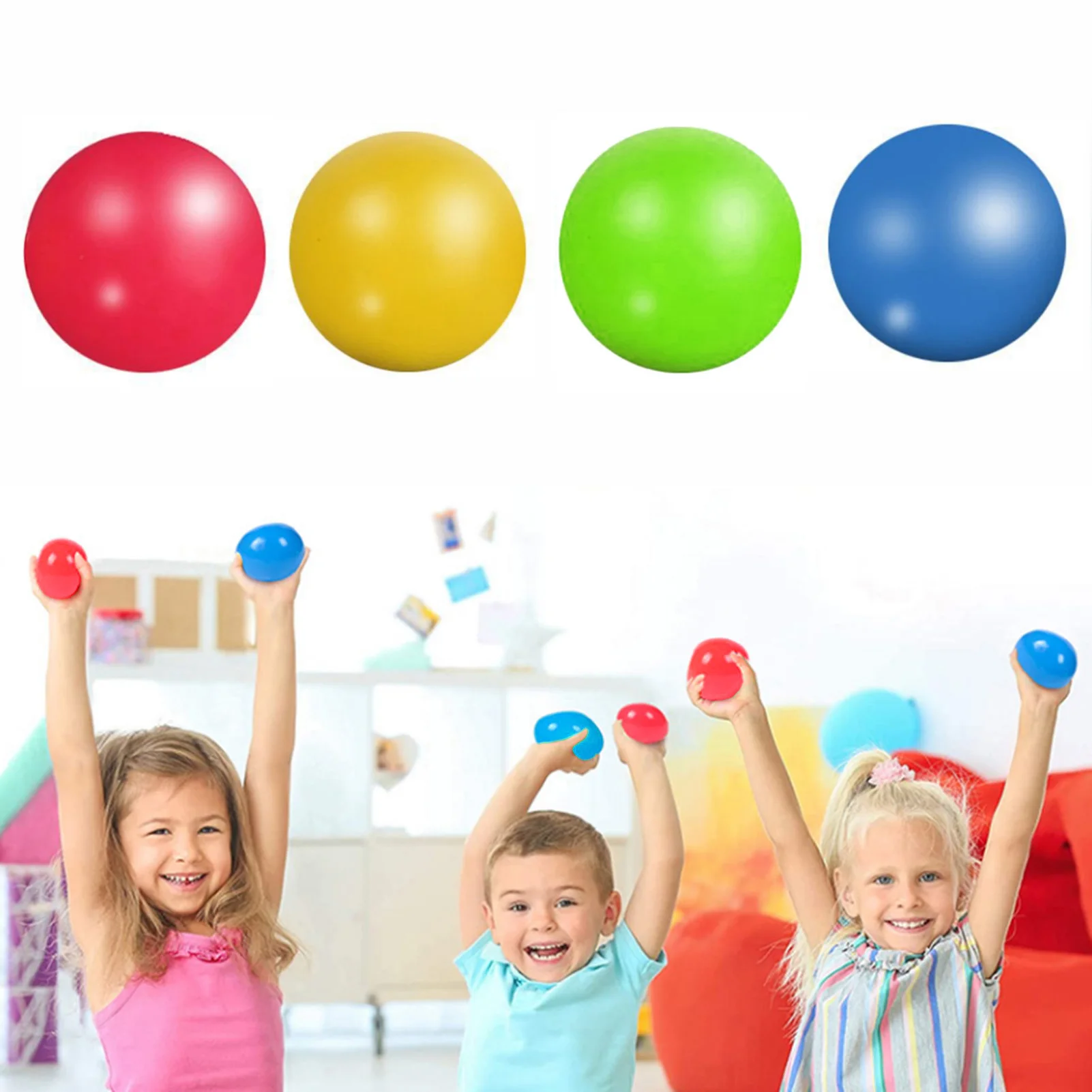 

45mm Sticky Balls Throw At Ceiling Stick Wall Ball Sticky Target Ball Squash Ball Globbles Balls Balle Collante Plafond Kids Toy