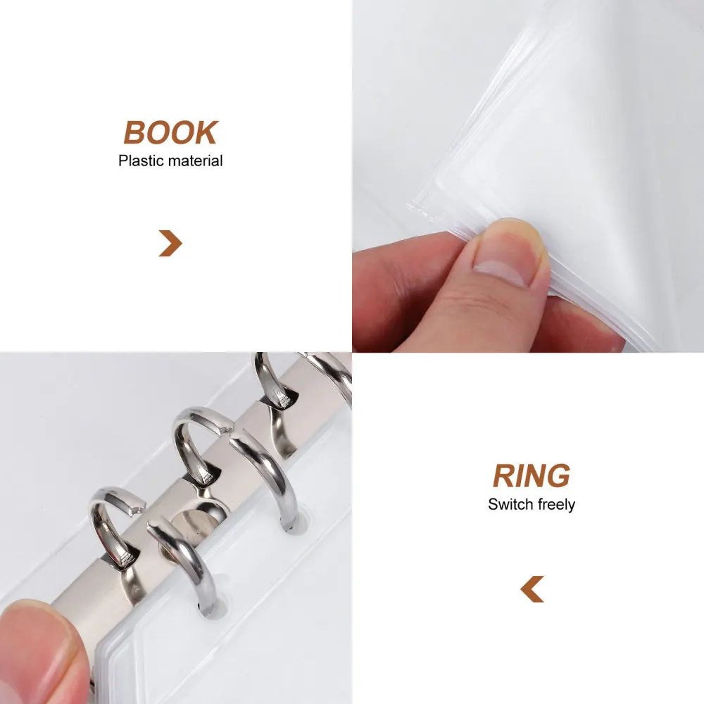 

1Set DIY Simple Loose Leaf Classification Stickers Storage Pouch Transparent