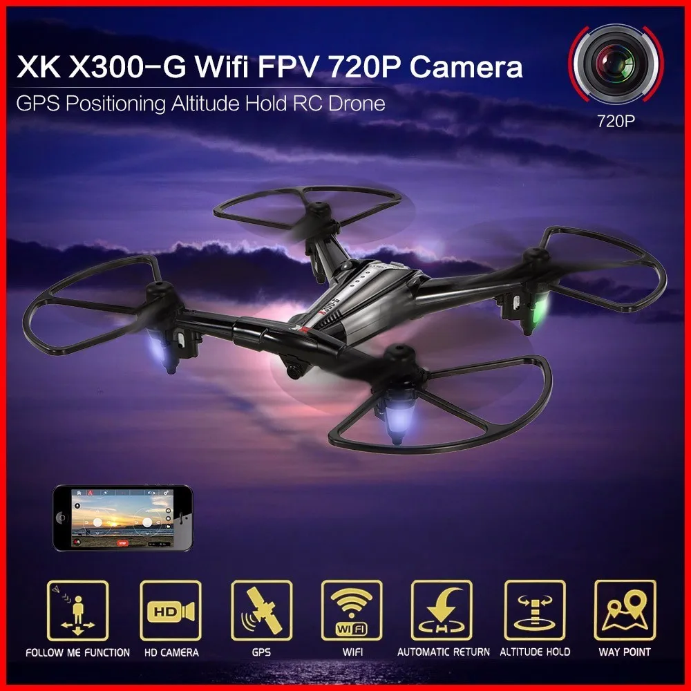 Новое поступление Радиоуправляемый Дрон XK X300 G Wifi FPV 720P камера GPS позиционирование
