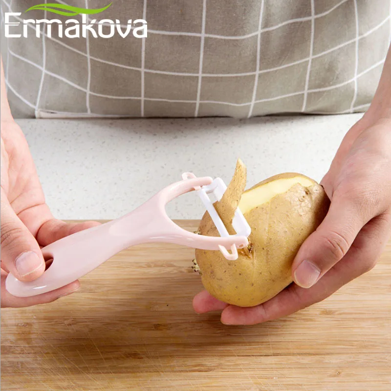 ERMAKOVA керамическое лезвие Овощечистка для фруктов резак Картофель Яблоко Морковь Огурец Овощечистка фрукты керамика Y устройство для чистки кухни