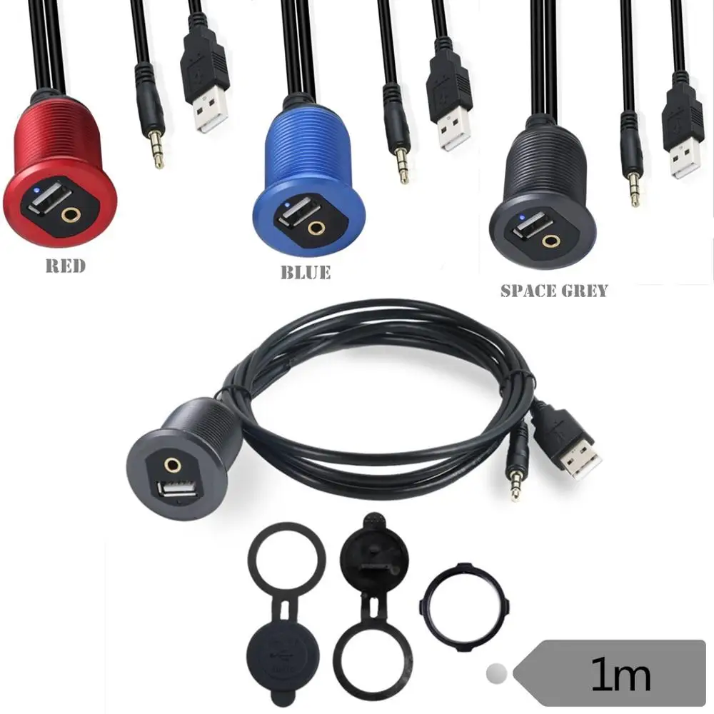 Светодиодный светильник USB и 3 5 мм AUX Удлинительный кабель для скрытого монтажа 1/8