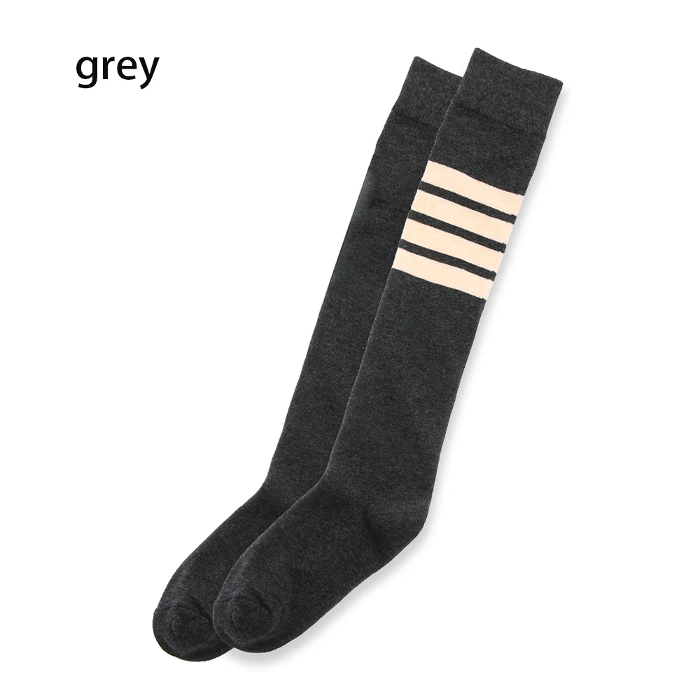 grey 1 пара новых носков модные чулки повседневные Хлопковые гольфы выше колена акриловые высокие носки женские зимние гольфы для девочек - Цвет: grey