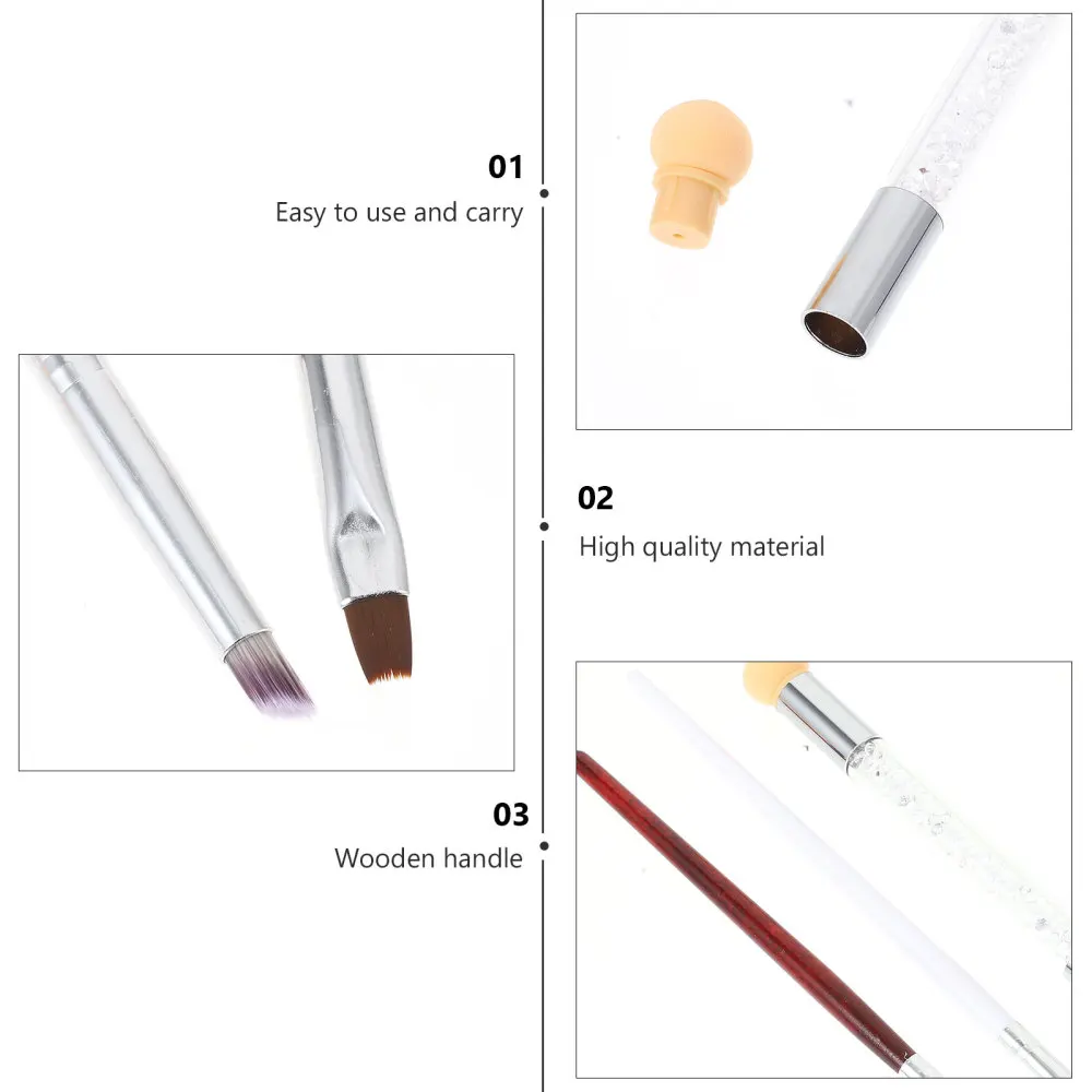 

3pcs Nail Art Brush Set Nail Builder Brush Sponge Head Manicure Tools