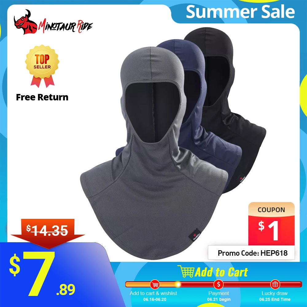 HEROBIKER мотоциклетная маска для лица Балаклава мотоциклетный шейный шарф летняя