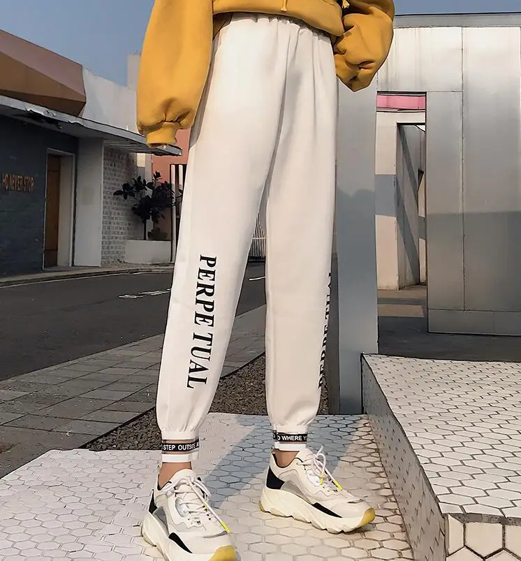 XHJ9 Осенние женские брюки японские Kawaii Harajuku Ulzzang повседневные свободные Ins Harlan повседневные брюки женская одежда для женщин - Цвет: XHJ9