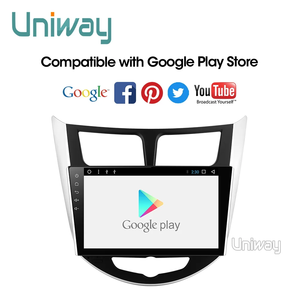 Uniway ARN9071 2 din android 9,0 автомобильный dvd для hyundai solaris accent verna 2011 2013 автомобильный Радио gps Навигация стерео
