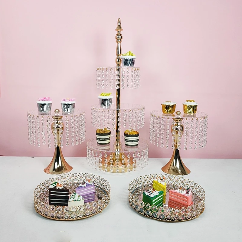 5pcs /lot Acrylic cake stand cupcake tray 3 tiers clear mirror holder | Дом и сад