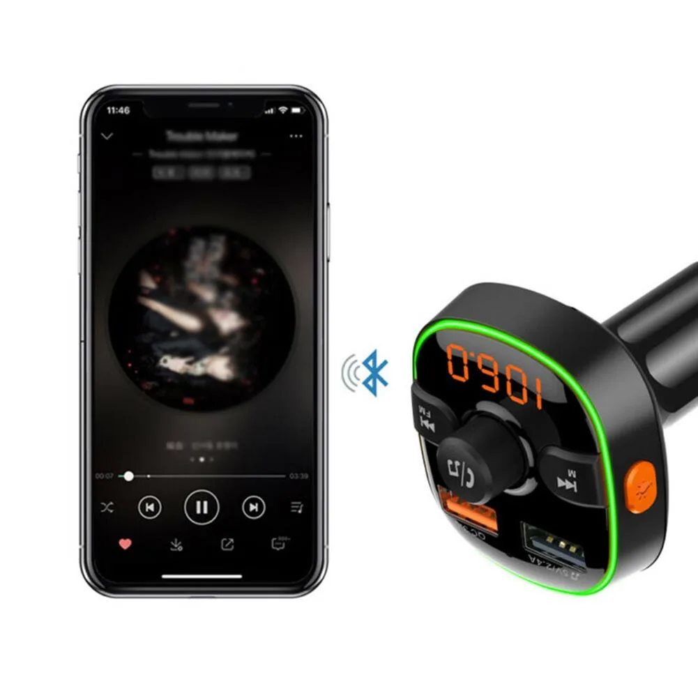 Беспроводной Bluetooth 5 0 fm передатчик MP3 радио адаптер QC 3 Автомобильное USB зарядное