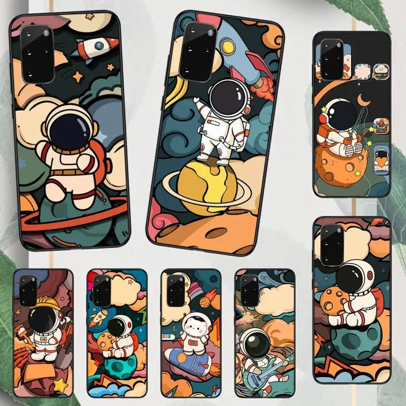 

Astronaut cartoon universe Planet Phone Case For Samsung galaxy A S note 10 12 20 32 40 50 51 52 70 71 72 21 fe s ultra plus