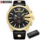 Часы CURREN Мужские наручные кварцевые, брендовые Роскошные с календарем и кожаным ремешком, 2021