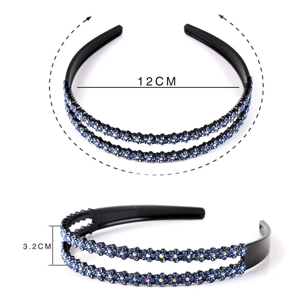 Ободок для волос женский двухрядный нескользящий простой Бандаж на голову с