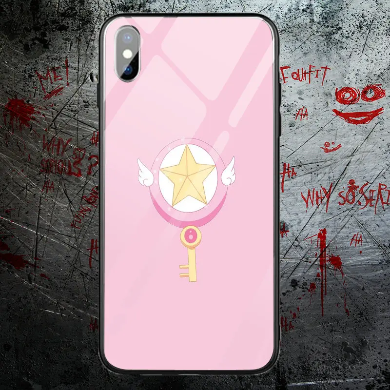 Sakura Card Captor Il Clow Tempered Glass Phone Cases for iPhone 8 7 6 5 5S SE 2020 6S Plus X XR XS 11 Pro Max Bags | Мобильные