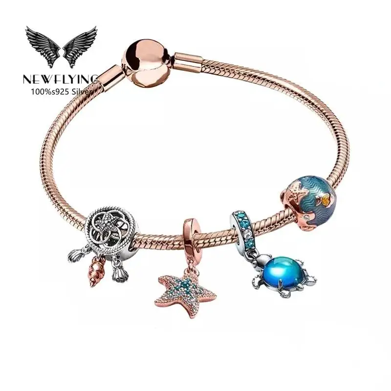 

Женский браслет из серебра 100% пробы с бусинами