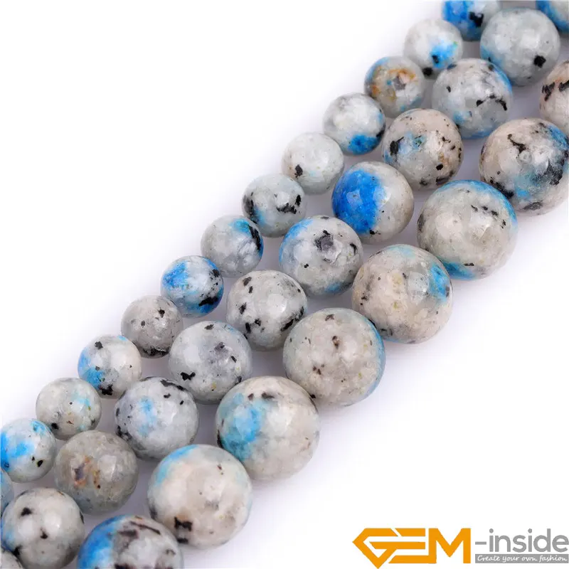 

Round 100% Natural Blue K2 Azurites Stone Beads For Jewelry Making 15inch Strand Loose DIY Bracelet Necklace 6/8/10MM