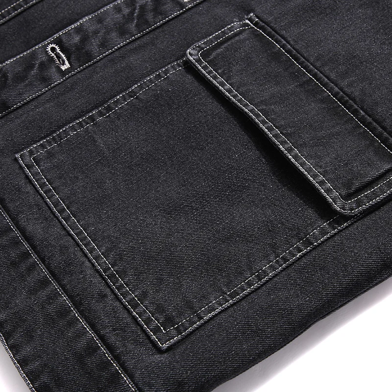 

Spring Jacket Men Cotton Casual Denim Jackets Blazer Suits Jeans Coat Multi Pockets Solid Motorcycle Outerwear Mens Streetwear