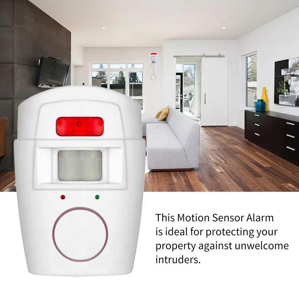 

PIR Motion Sensor Alarm Wireless Home Garage Caravan 2 Remote Controls Security PIR Motion Detectors for Home Caravans