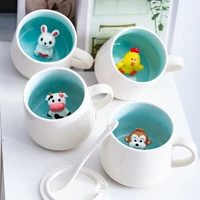 400ml ceramic mug creative 3d three dimensional cute animal milk coffee breakfast tea cup cartoon single office supplies gift