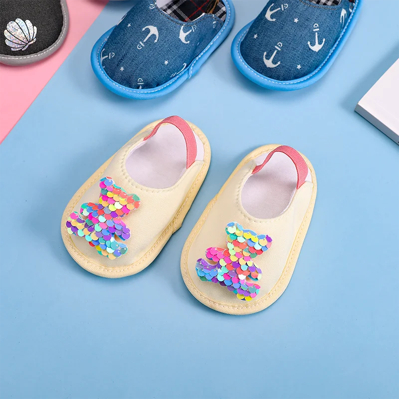 [simfamily]Baby Shoes Girls Boy Slippers Newborn Infant First Walkers Toddler Baby Footwear Cotton Soft Anti-Slip Sole - купить по