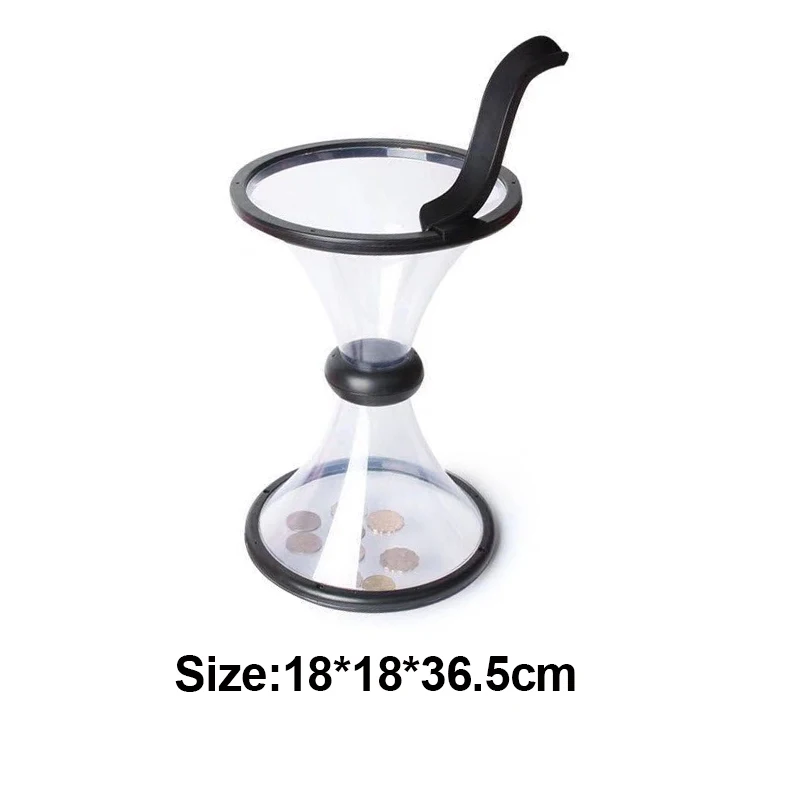 

Transparent Funnel Shape Piggy Bank Pressure Vortex Coin Piggy Bank Gravity Circling Saving Box Vortex Bank Gift Desk Decoration