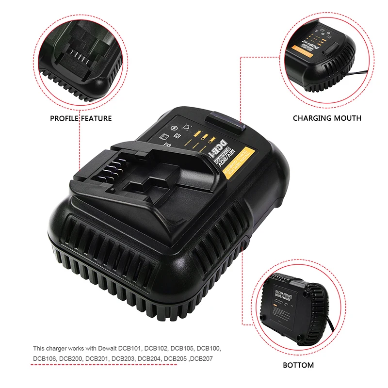 12 В/20 в DCB112 Батарея Зарядное устройство DCB115 для Dewalt MAX DCB201 DCB207 DCB200 DCB204 DCB203 DCB120 DCB101
