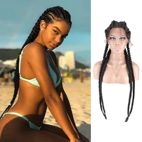 luvin braid wigs synthetic front wig for black women crochet hair african american box braided twist wigs 30 inches cabelo