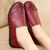 wine red flats ladies ballerina artificial leather shoes for women classic loafers female summer shoes