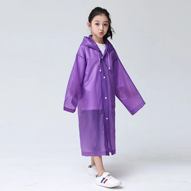 Прозрачный модный матовый детский дождевик EVA для девочек и мальчиков уличная