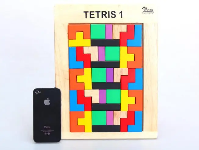 Классический деревянный teрис сборочные блоки большая геометрическая сборка