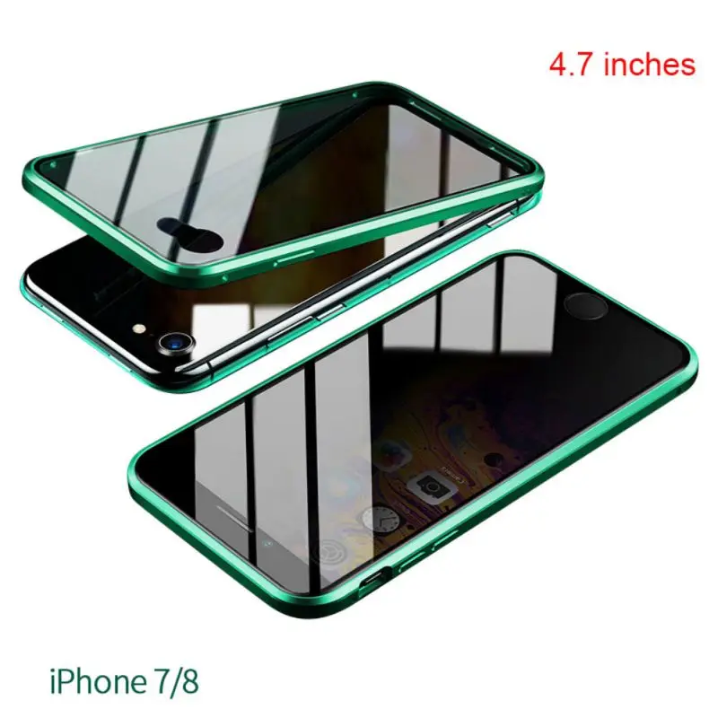 IP7 8 green Оболочка всего тела Магнитный высокой четкости прозрачное закаленное стекло крышка бампер Чехол протектор экрана для lPhone 11 - Цвет: IP7 8 green