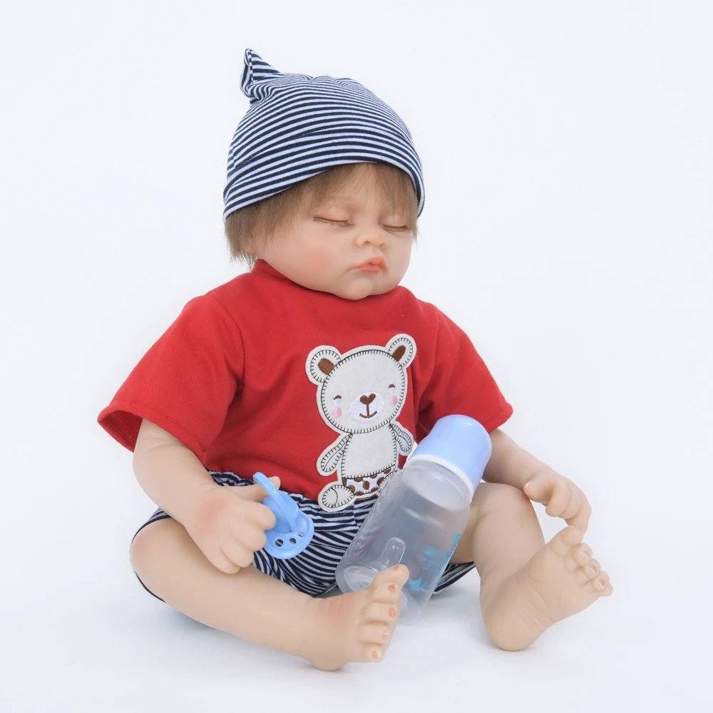18 дюймов Новый стиль милый ребенок Bebe Reborn Кукла Реалистичная Спящая 45 см
