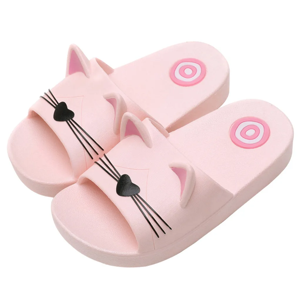 

Baby Girls Boys Home Slippers Cartoon Cat Floor Family Shoes Beach Slippers Pantufa Infantil Pantoufle Enfant Kids Flip Flops