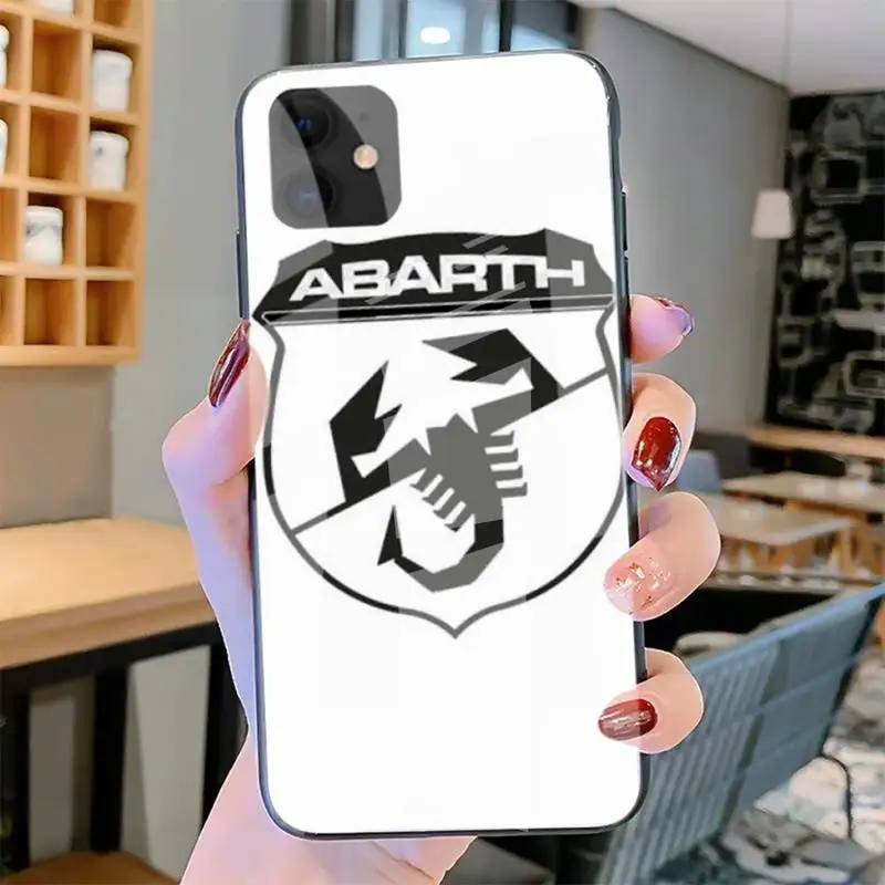 

Italy Sports Car Abarth Logo Phone Cases Tempered Glass For Iphone6plus 6S 7 7plus 8 X XS XSmax XR 11 12 Pro Max 12mini