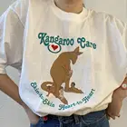 Kawaii женская футболка размера плюс с изображением кенгуру, винтажные футболки 80s 90s, летняя хлопковая одежда с графическим принтом, хипстерские повседневные футболки
