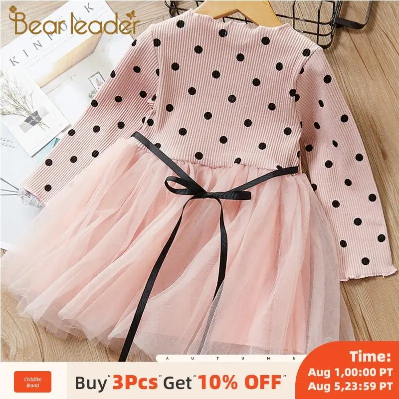 Bear Leader Girls Dress 2020 Casual Children Clothing Ball Gown Dot Print Kids Clothes Dresses Princess | Детская одежда и обувь
