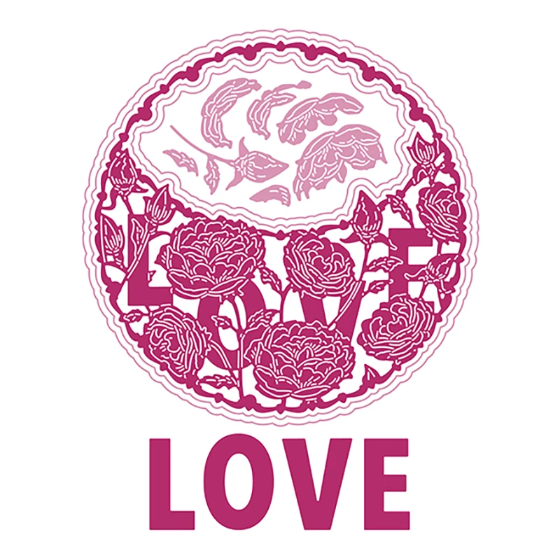 

Circular Pattern Roses Love Cutting Dies & Stamps Scrapbook Dariy Decoration Stencil Embossing Template Diy Greeting Card Handma