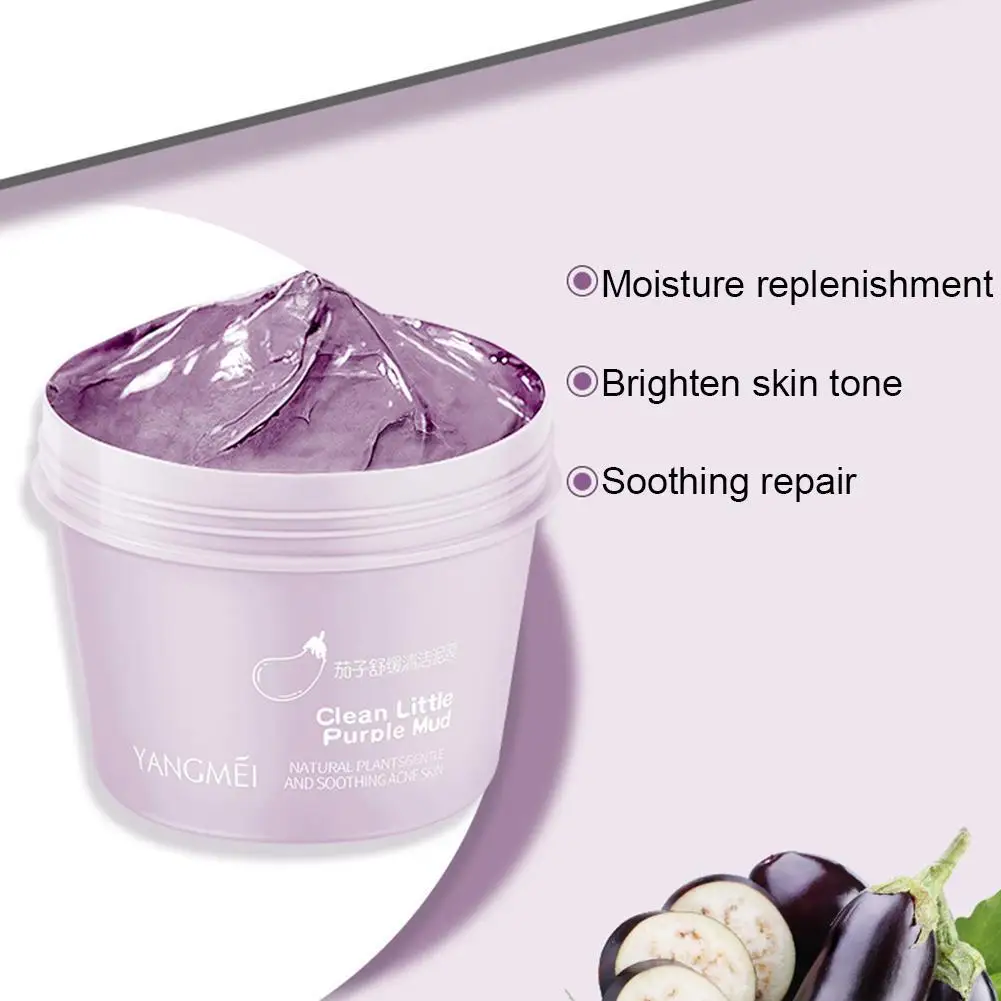

100g Green Tea Eggplant Lazy Cleansing Mask Anti-acne Oil Moisturizing Mask Cleansing Applying Mud Brightening