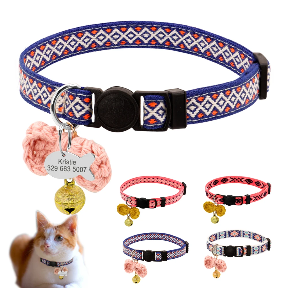 Персонализированный ошейник для кошек персонализированные ошейники котят и