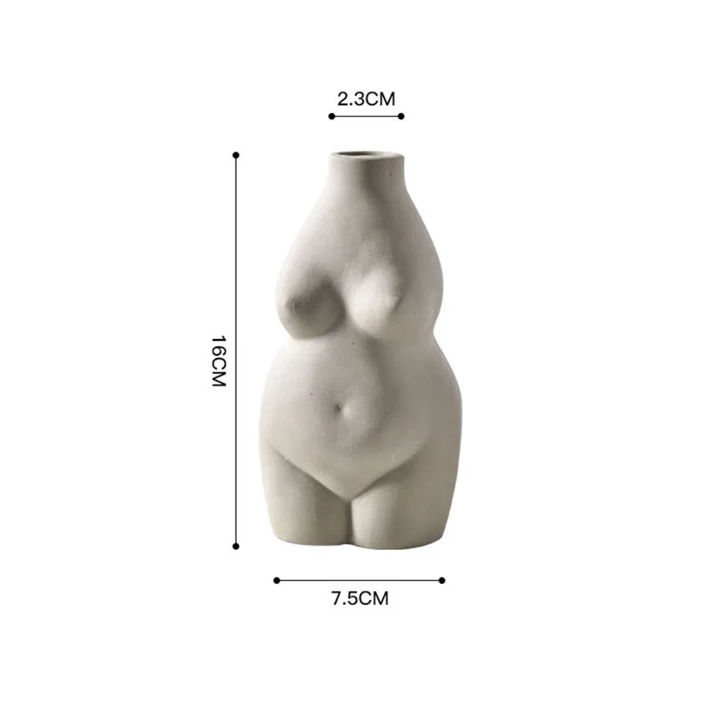 

Body Art Ceramics Vase Female Nude Bust Statue Ornaments Porcelain Vases Flower Pot Living Room Accessories Modern Decoration