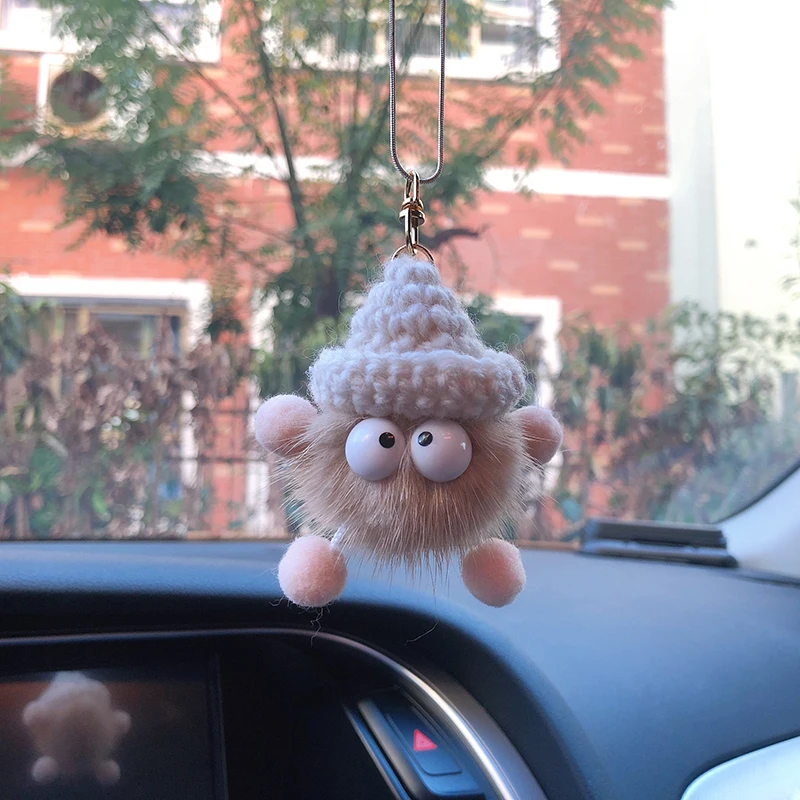 

Cute Anime Car Pendant Briquettes Elf Auto Rearview Mirror Pendant Decoration For Girls Interior Decoration Accessories