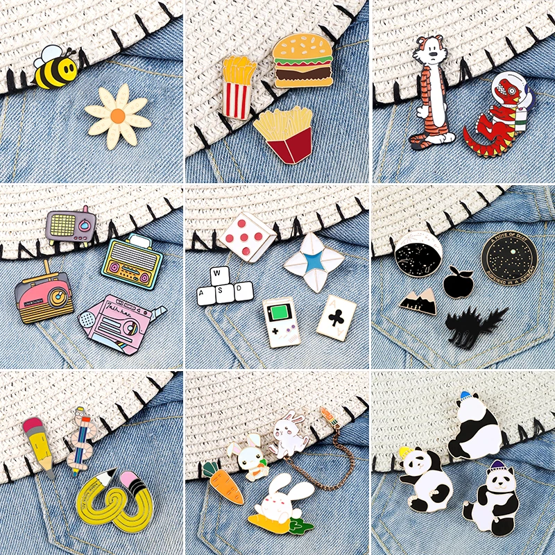 

2-5 шт./компл. мультяшная панда животные Броши Милая пчела цветок веселые игры радио булавка модные значки Ювелирные изделия Подарки для дете...