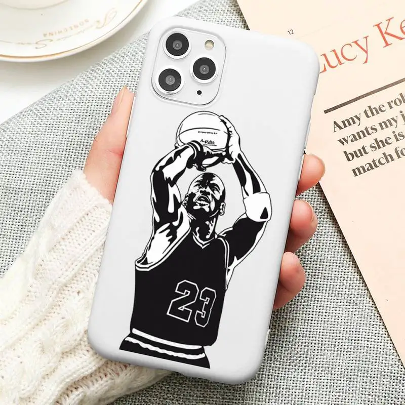 

Basketball Jordan 23 Phone Case For iphone 12 11 Pro Max Mini XS 8 7 6 6S Plus X SE 2020 XR Candy white Silicone cover